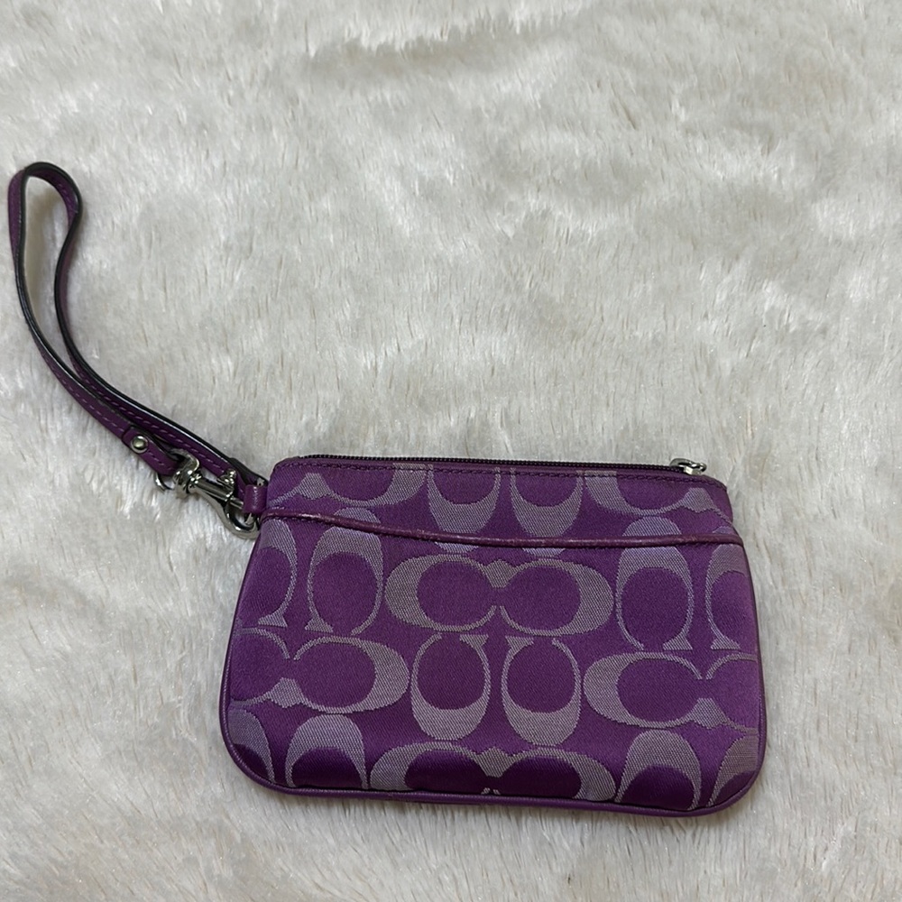 Coach purple small wristlet